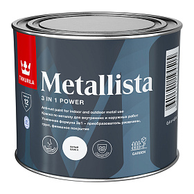 Краска по ржавчине 3в1 Tikkurila Metallista глянцевая, база C